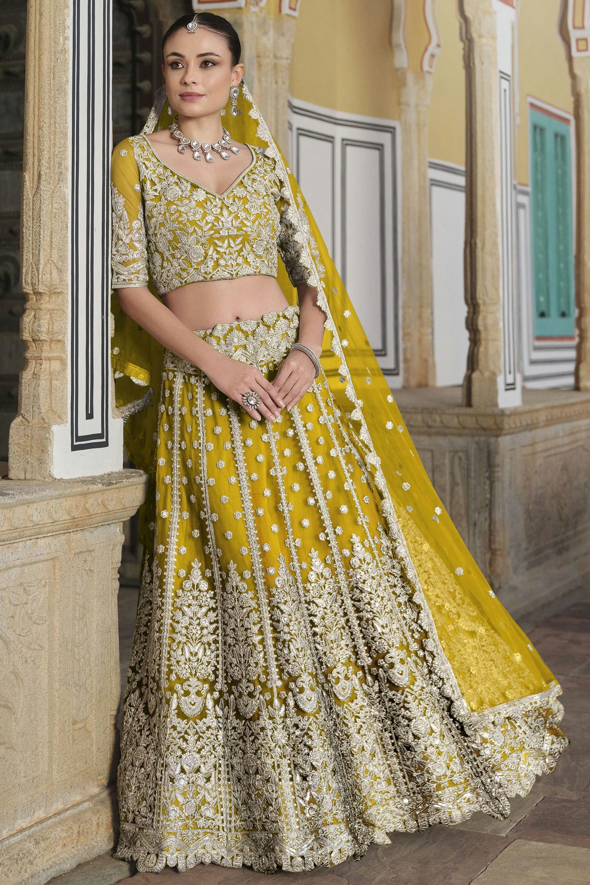 Yellow-Colour-Semi-Stitched-Butterfly-Net-Lehenga-Choli-VSLC1112512