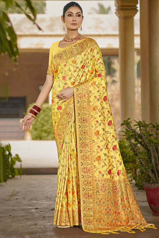 Yellow Colour Silk Traditional Saree