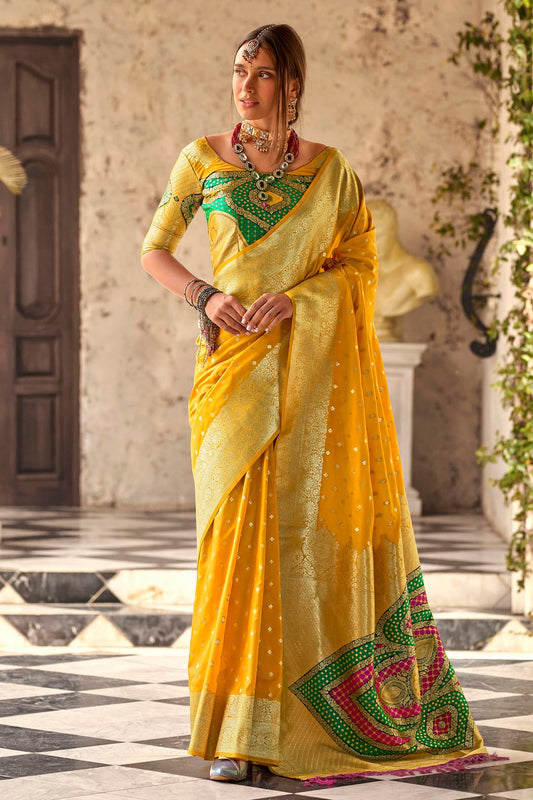 Yellow Colour Soft Silk Traditional Saree