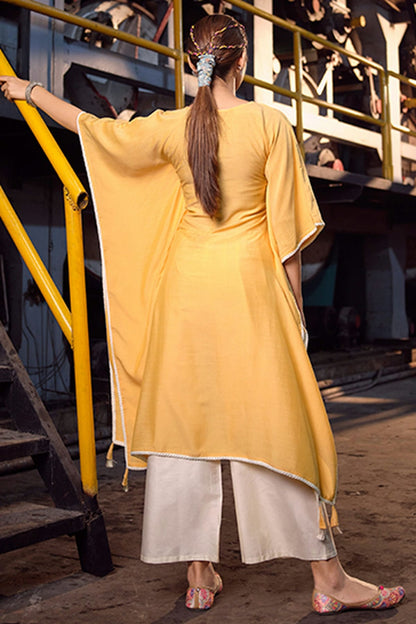 Yellow Colour Stitched Cotton Top and Bottom VSTP1112376