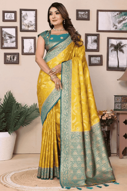 Yellow-Colour-Woven-Work-Pure-Banarasi-Tissue-Silk-Traditional-Saree-VSSD1250254