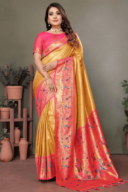 Yellow-Colour-Woven-Work-Pure-Banarasi-Tissue-Silk-Traditional-Saree-VSSD1250273