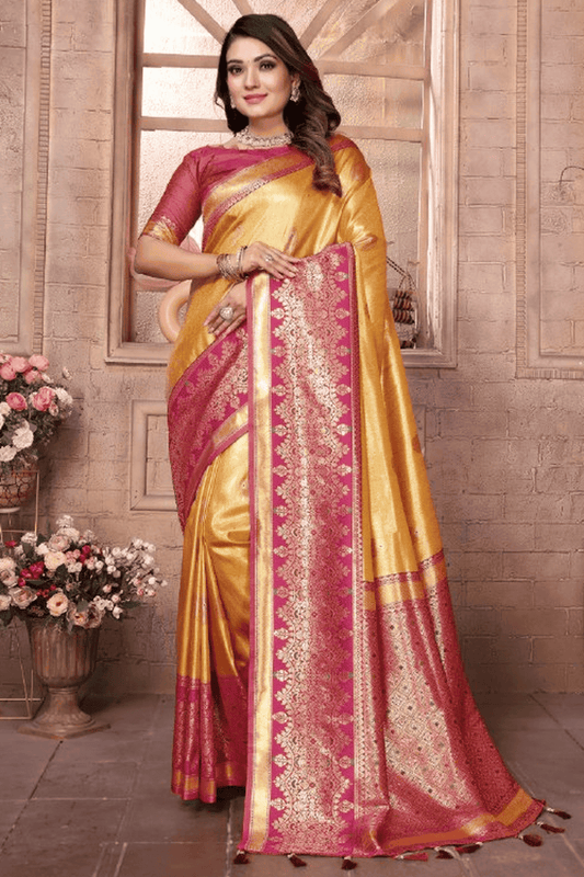 Yellow-Colour-Woven-Work-Pure-Banarasi-Tissue-Silk-Traditional-Saree-VSSD1250291