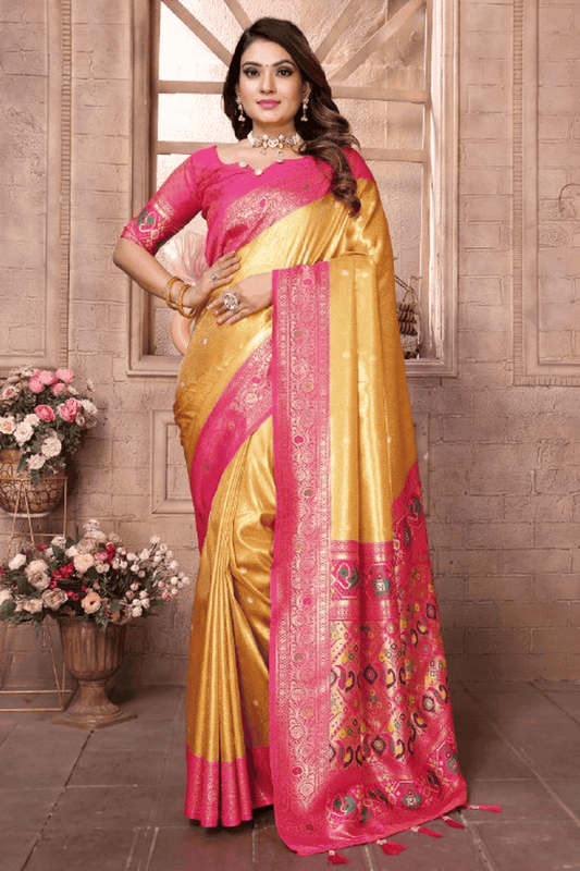 Yellow-Colour-Woven-Work-Pure-Banarasi-Tissue-Silk-Traditional-Saree-VSSD1250334