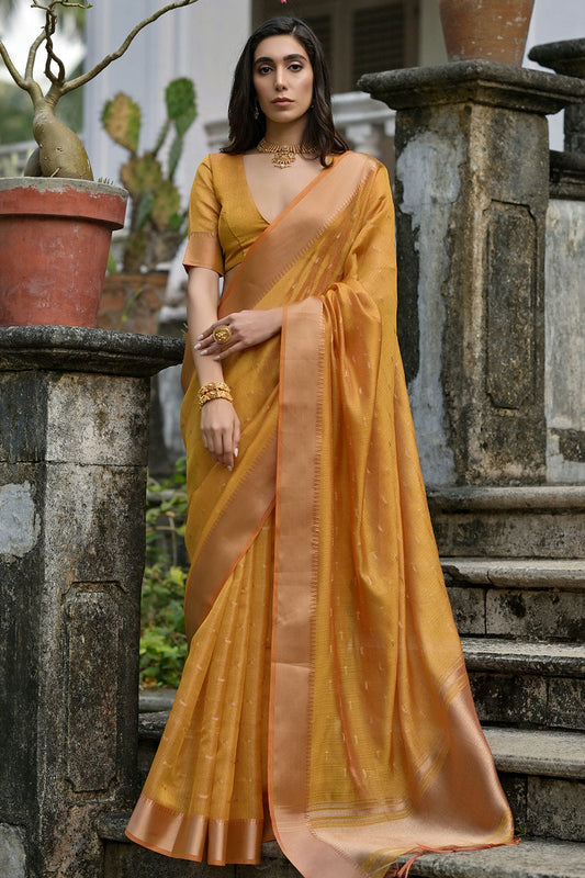 Yellow-Colour-Woven-Work-Soft-Tussar-Silk-Saree-VSSD1260024