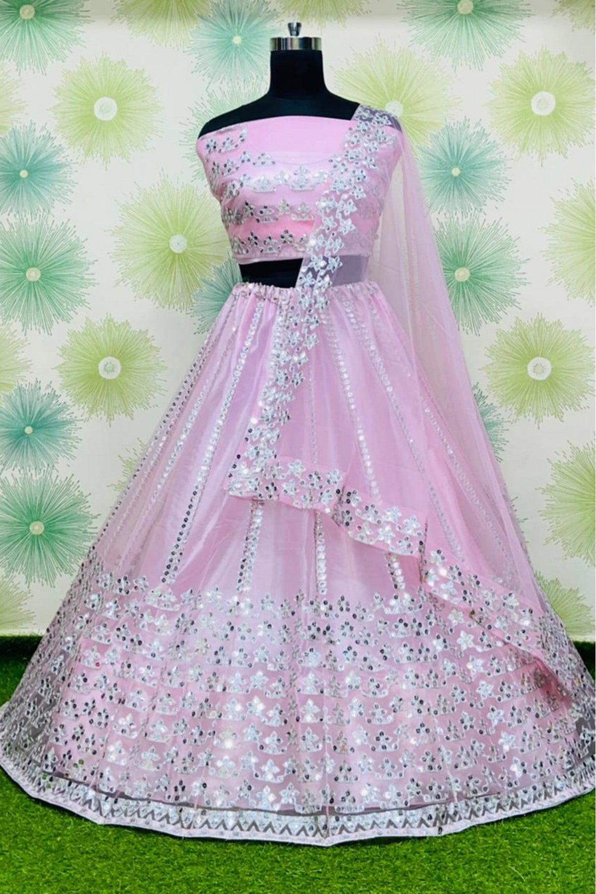 Baby Pink Colour Net Lehenga Choli