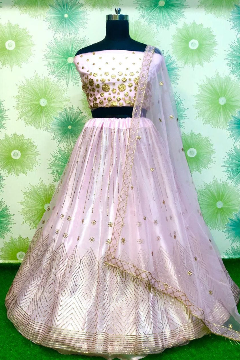 Baby Pink Colour Net Lehenga Choli