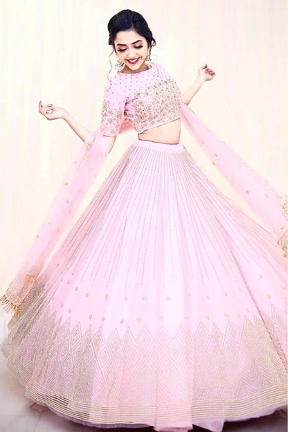 Baby Pink Colour Net Lehenga Choli