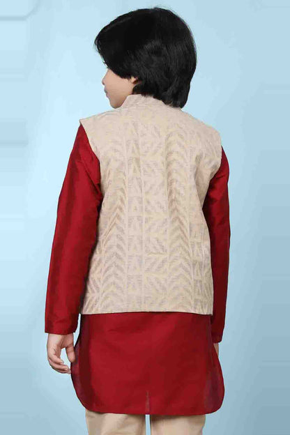 Beige Colour Chanderi Silk Jacket VSBW1070132