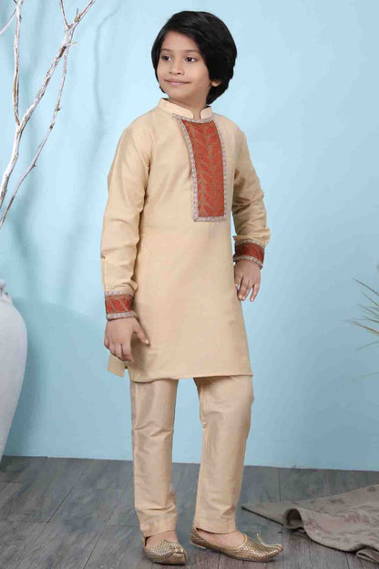 Beige Colour Cotton Silk Kurta Pajama VSBW1070066