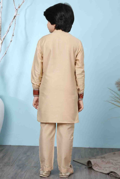 Beige Colour Cotton Silk Kurta Pajama VSBW1070066