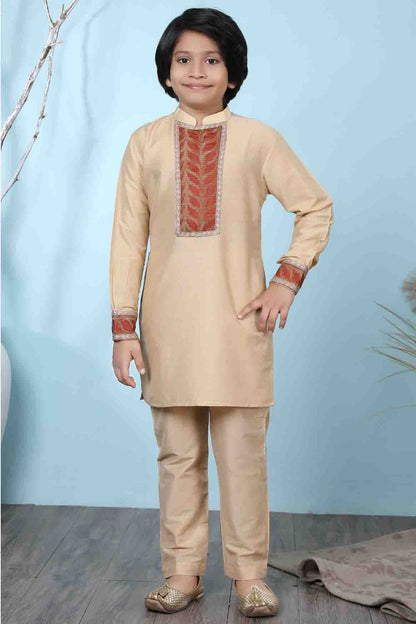 Beige Colour Cotton Silk Kurta Pajama VSBW1070066