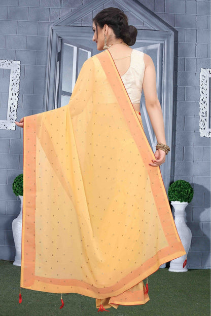 Beige Colour Georgette Party Wear Saree