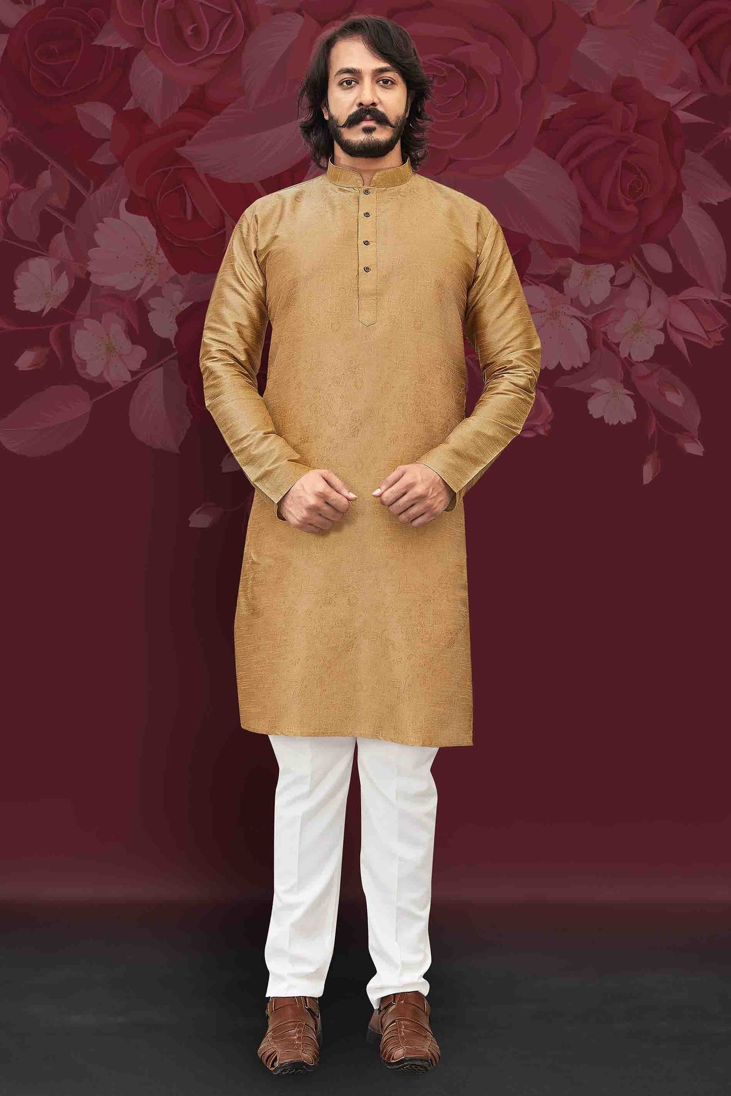 Beige Colour Kurta Pajama In Art Silk VSKP1210018