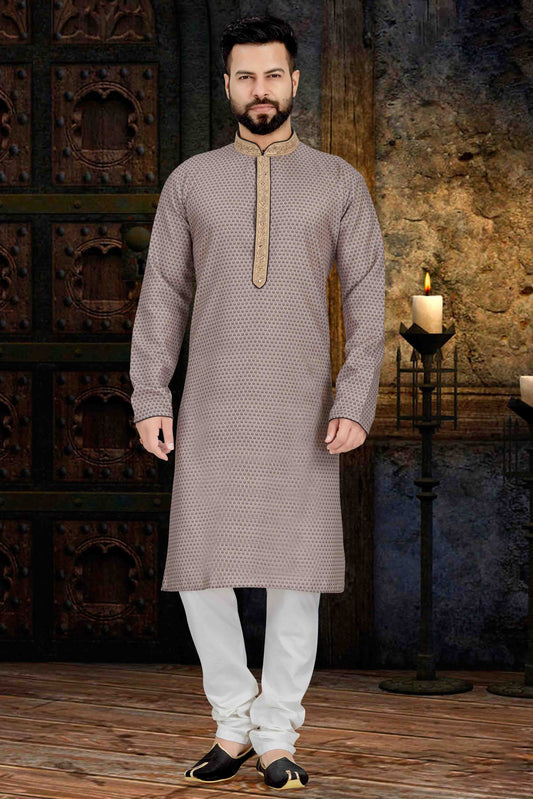 Beige Colour Kurta Pajama In Cotton VSKP1210113