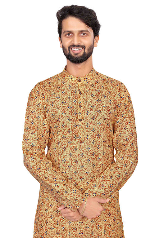 Beige Colour Kurta Pajama In Cotton VSKP1210191