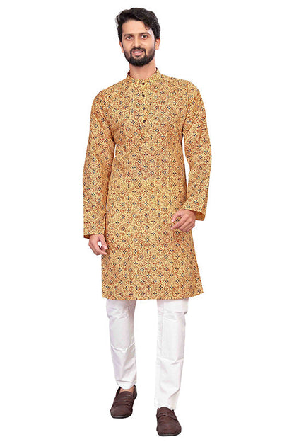 Beige Colour Kurta Pajama In Cotton VSKP1210191