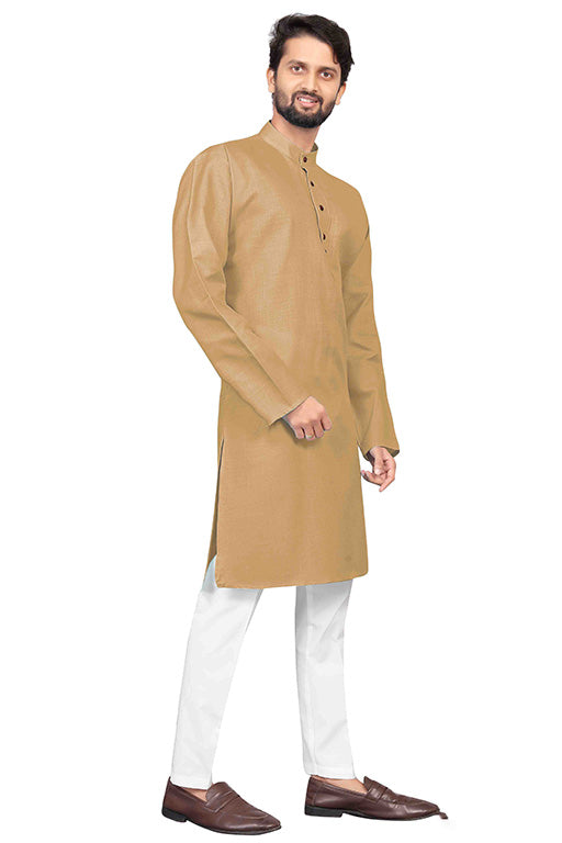 Beige Colour Kurta Pajama In Cotton VSKP1210209