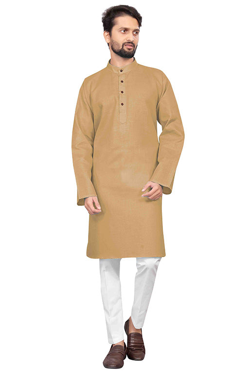 Beige Colour Kurta Pajama In Cotton VSKP1210209