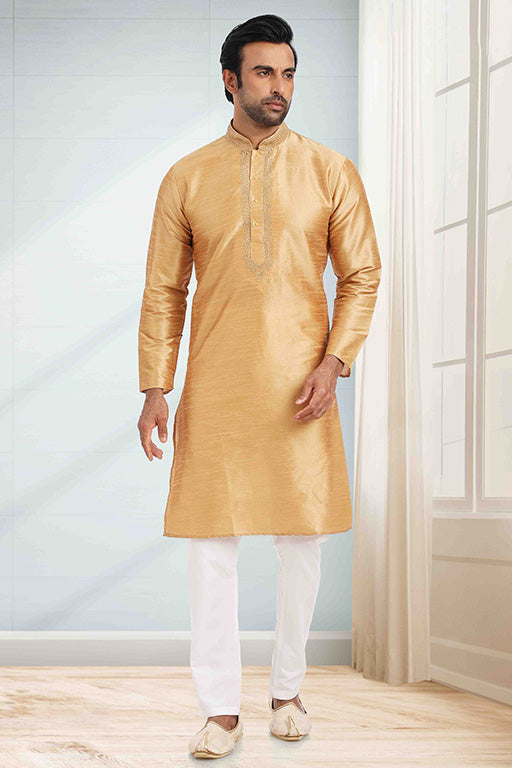 Beige Colour Kurta Pajama In Silk VSKP1210257