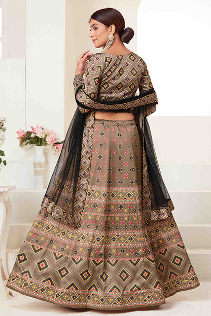 Beige Colour Silk Designer Lehenga Choli