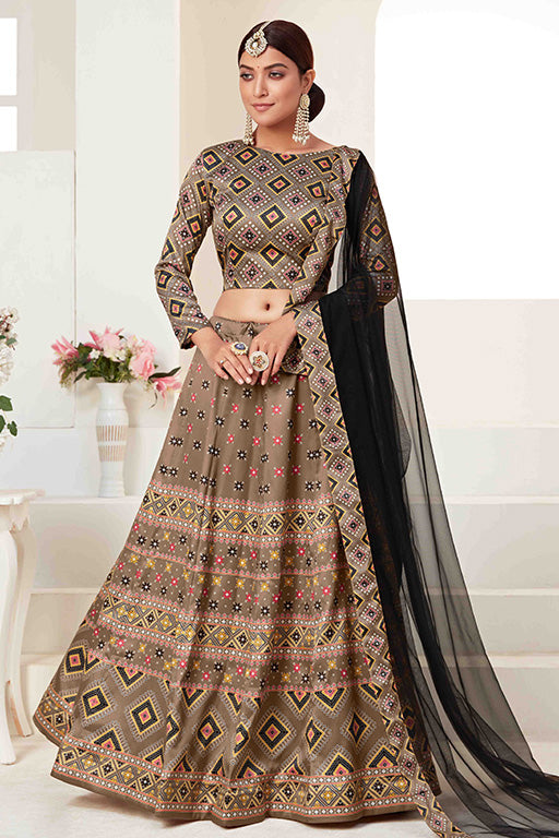 Beige Colour Silk Designer Lehenga Choli