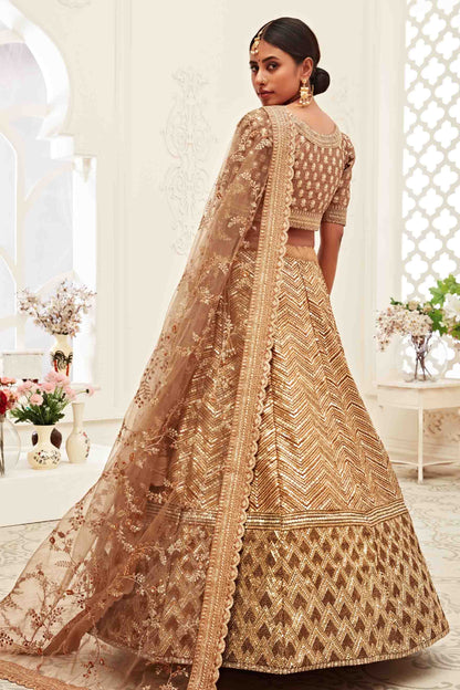 Beige Silk Designer Lehenga Choli