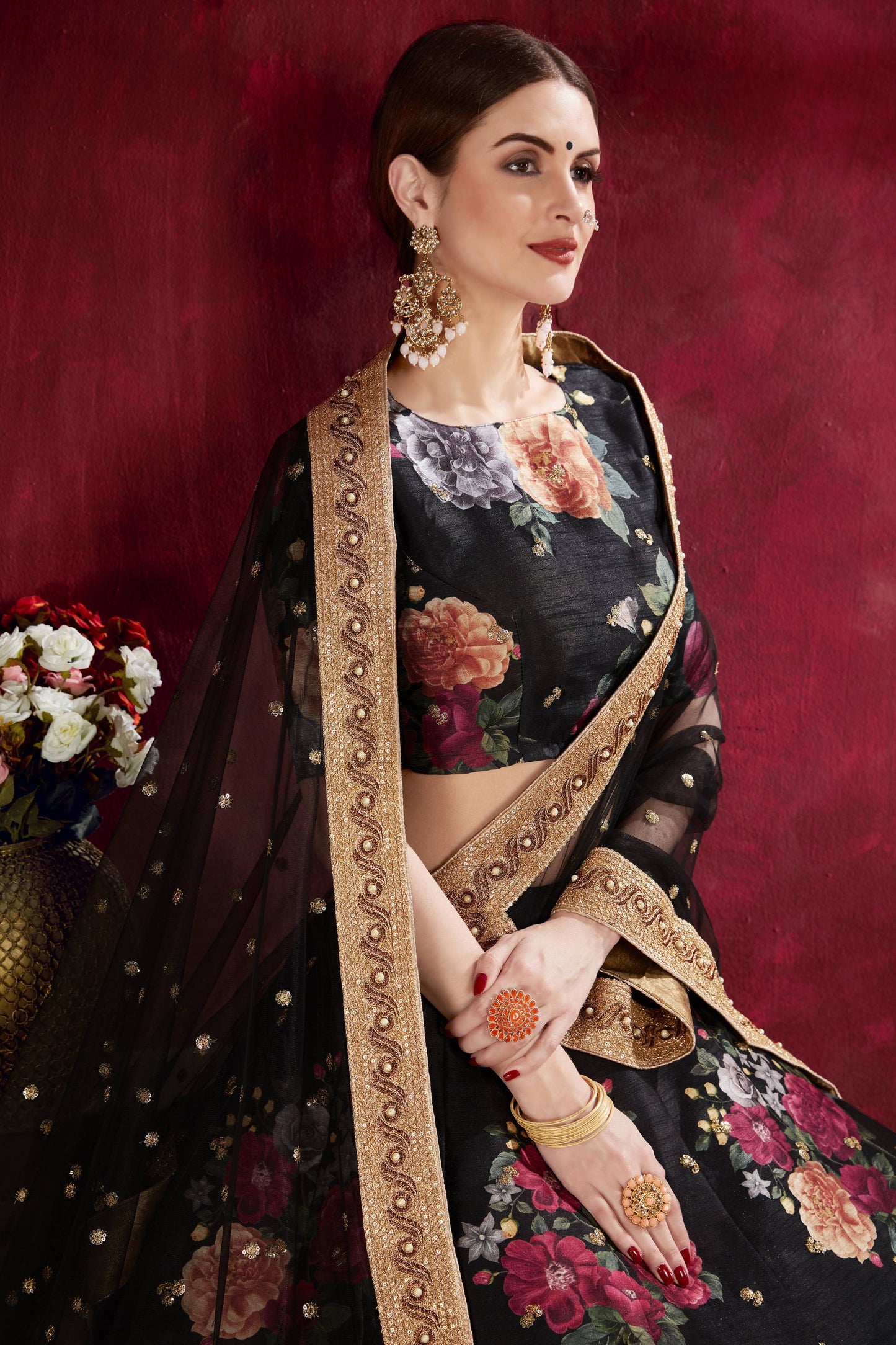 Black Banglori Silk Designer Lehenga Choli