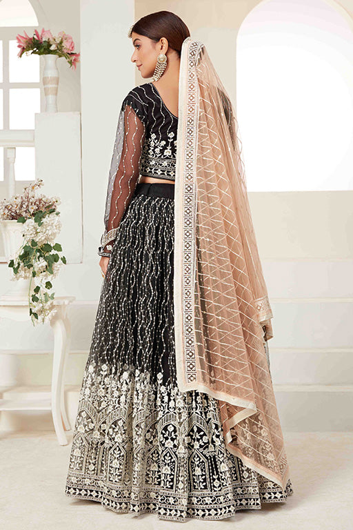 Black Colour Net Designer Lehenga Choli