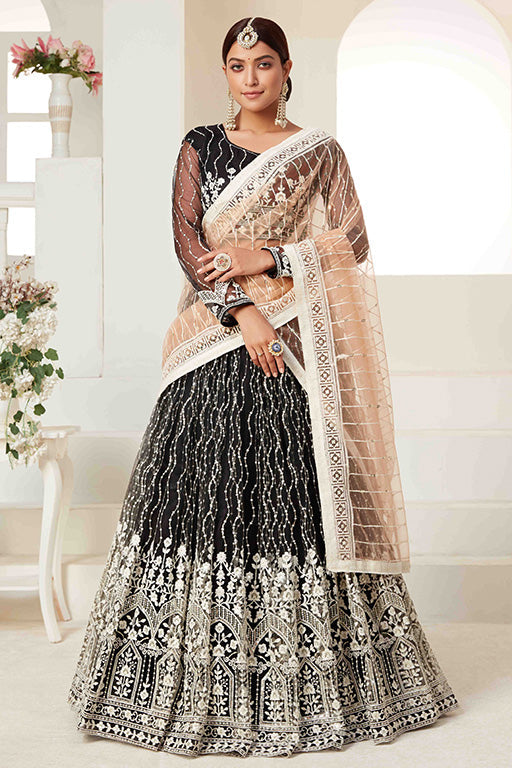 Black Colour Net Designer Lehenga Choli