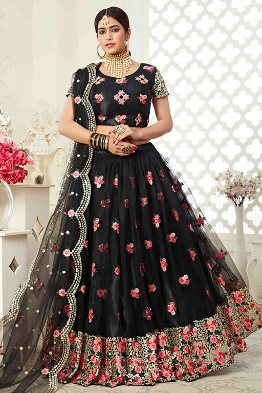 Black Colour Net Designer Lehenga Choli