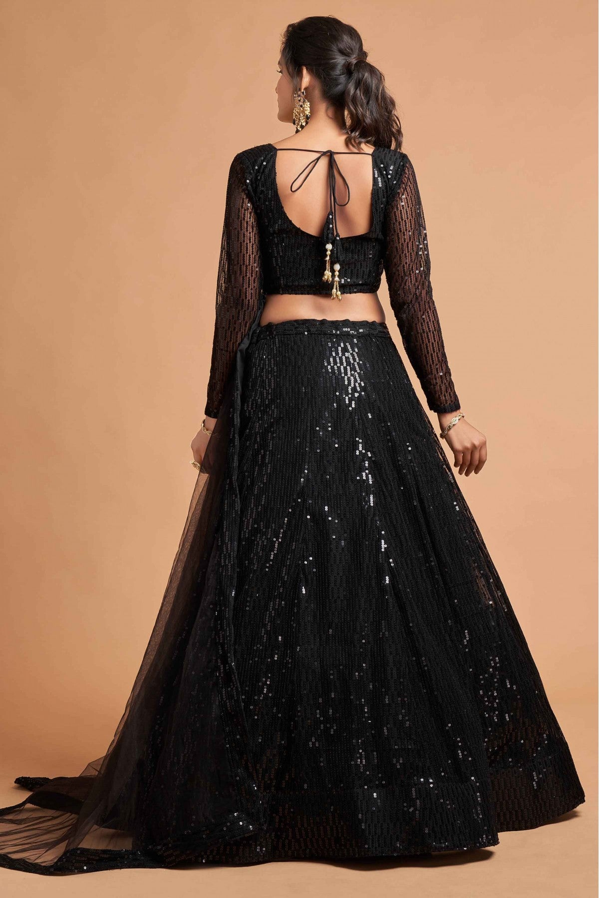 Black Colour Net Lehenga Choli