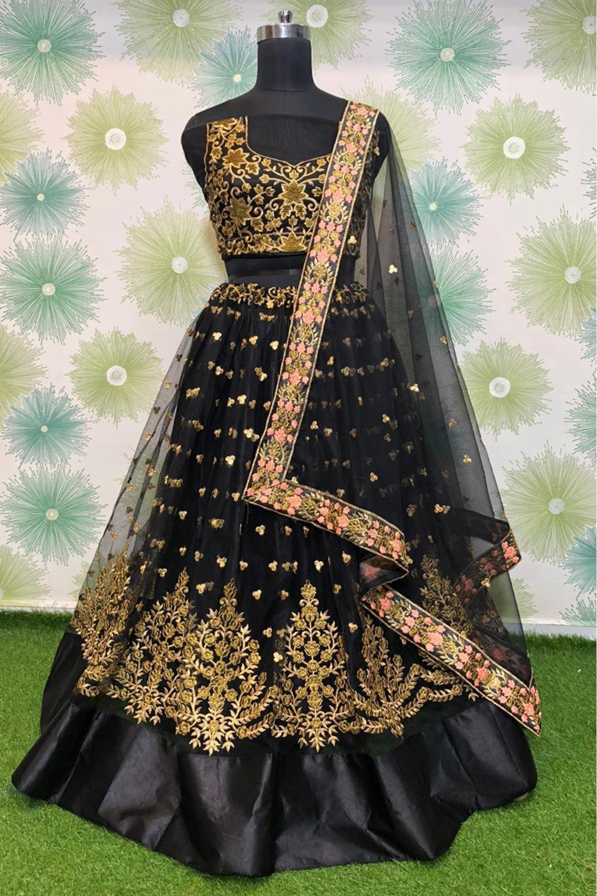 Black Colour Net Lehenga Choli