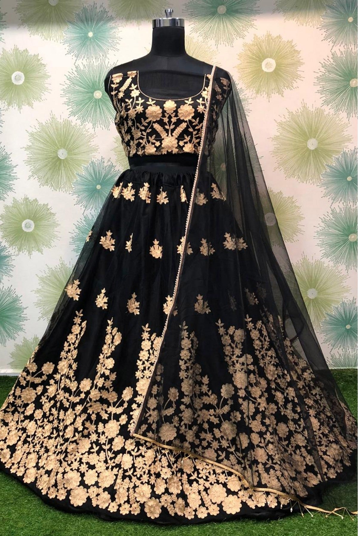 Black Colour Net Lehenga Choli