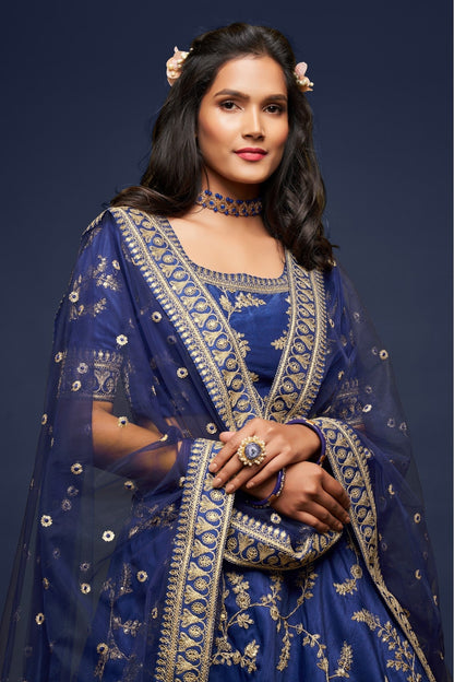 Blue Colour Art Silk Lehenga Choli