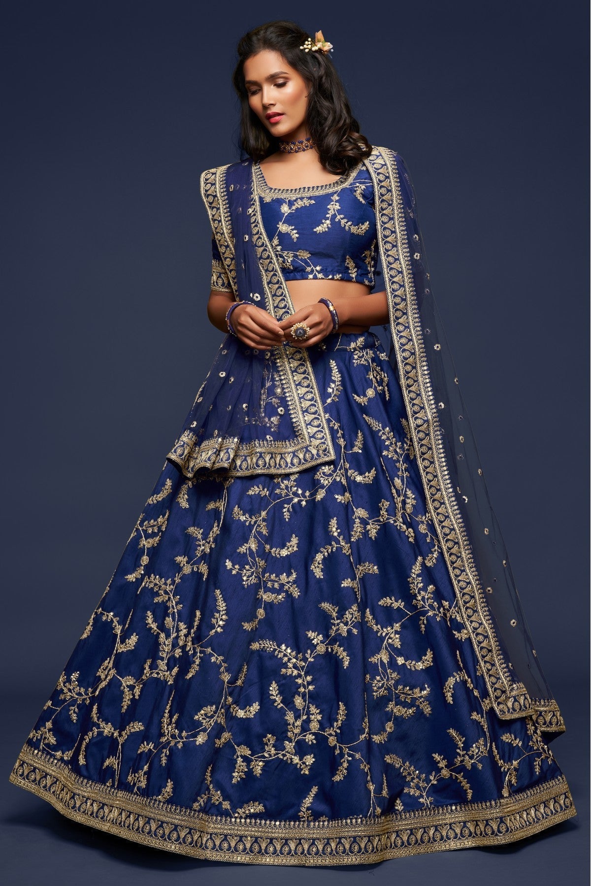 Blue Colour Art Silk Lehenga Choli