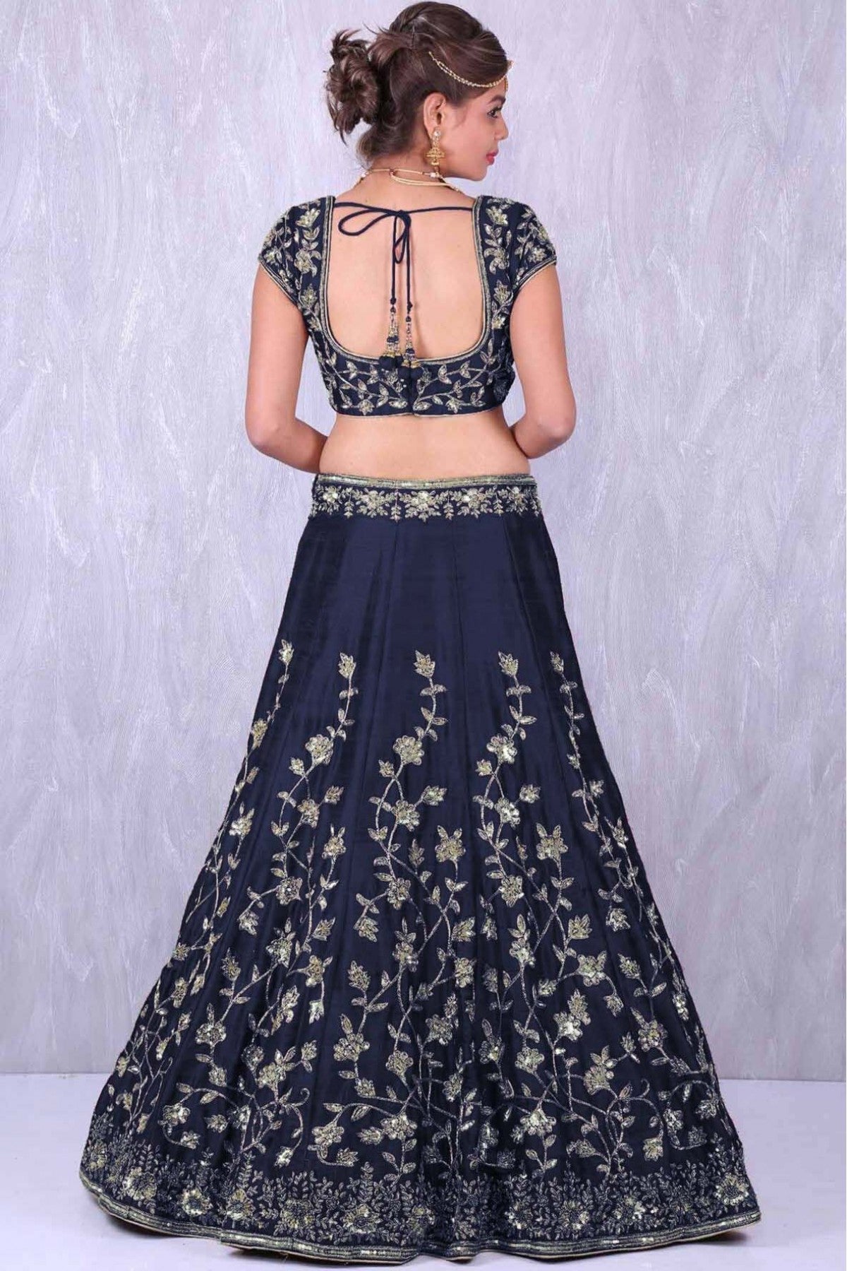 Blue Colour Banglori Silk Lehenga Choli VSLC1010007