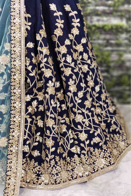 Blue Colour Banglori Silk Lehenga Choli VSLC1010007