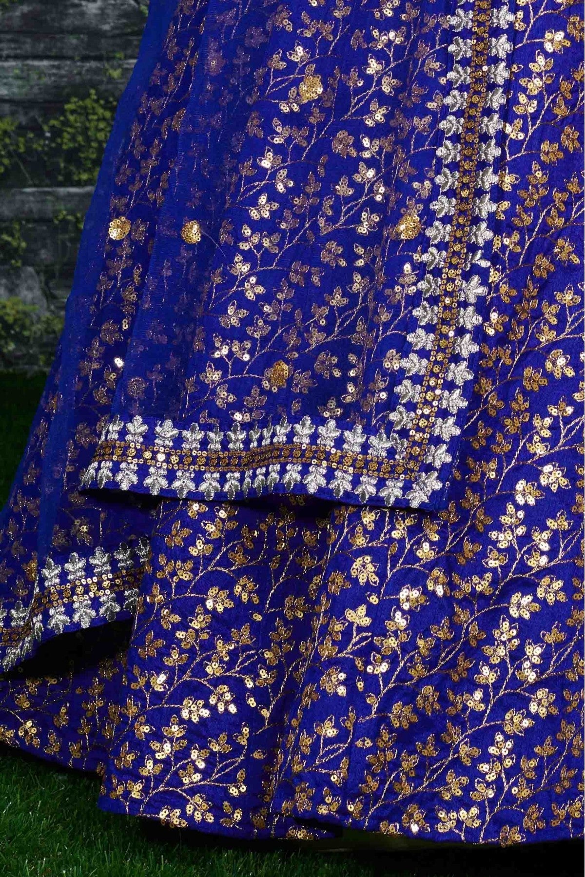 Blue Colour Banglori Silk Lehenga Choli