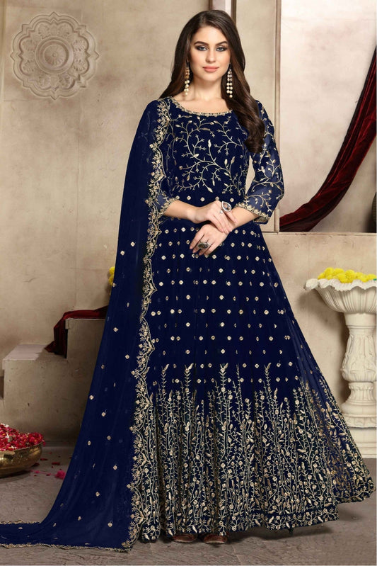 Blue Colour Georgette Anarkali Suit