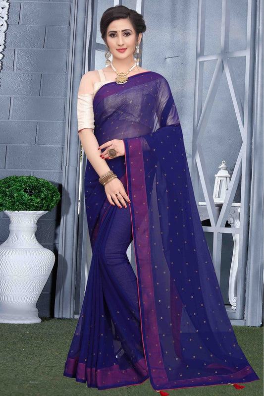 Blue Colour Georgette Party Wear Saree