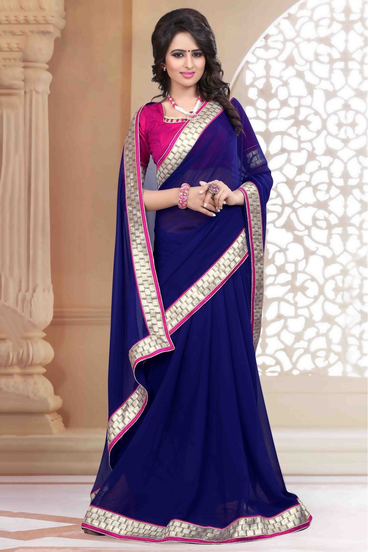 Blue Colour Georgette Saree