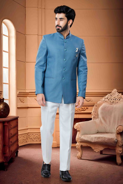 Blue Colour Jodhpuri In Terry Rayon Fabric VSJP1130151