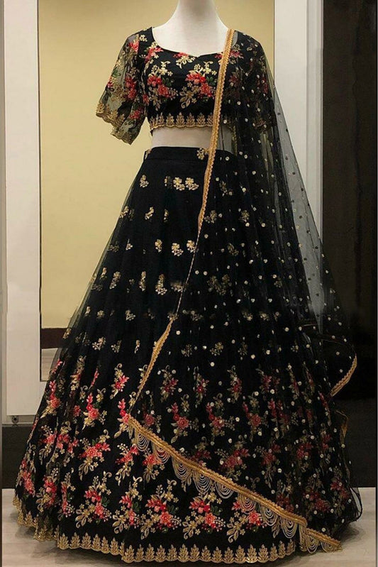 Blue Colour Net Lehenga Choli