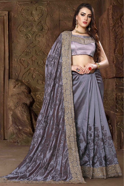 Blue Colour Silk Designer Saree