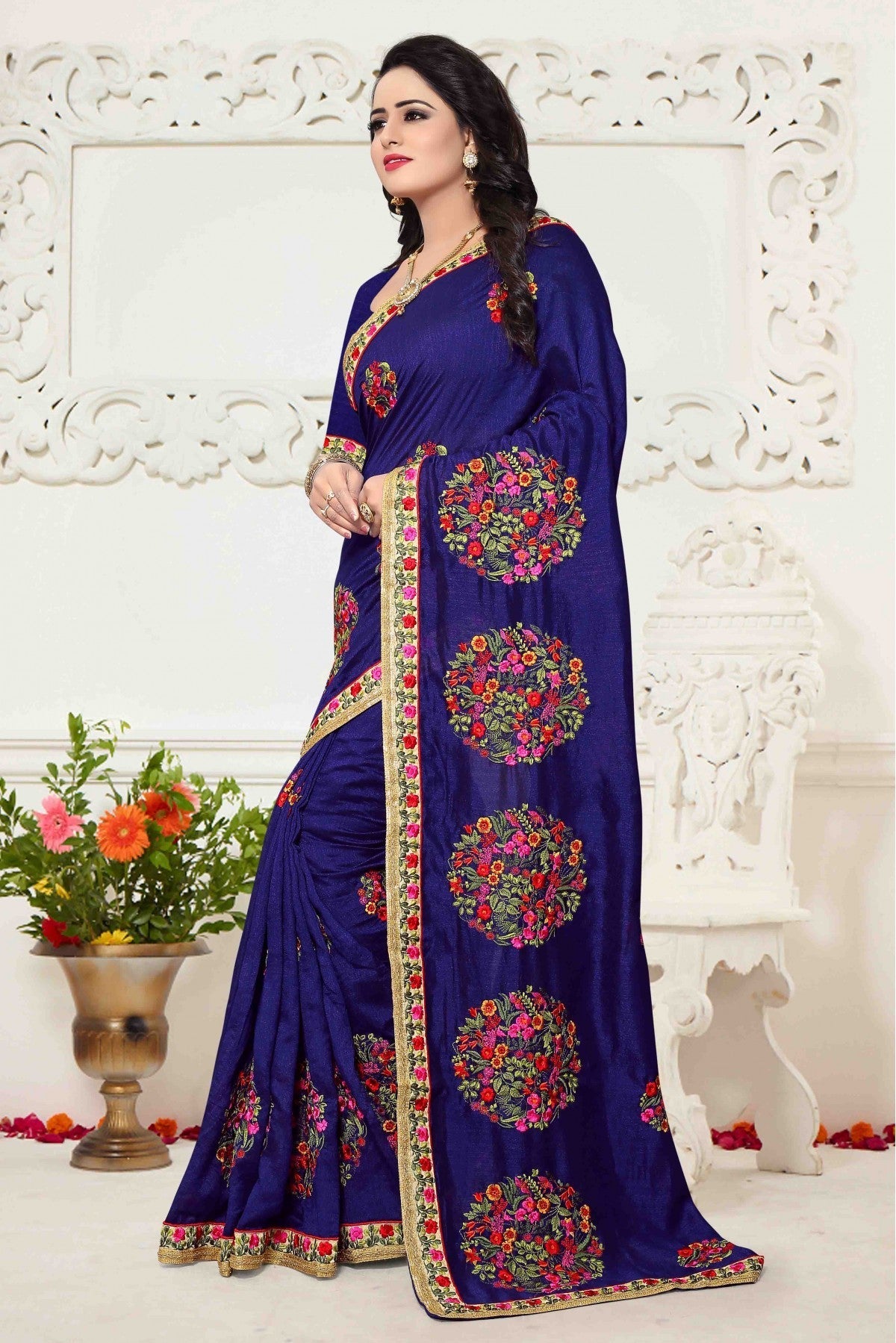 Blue Colour Silk Saree