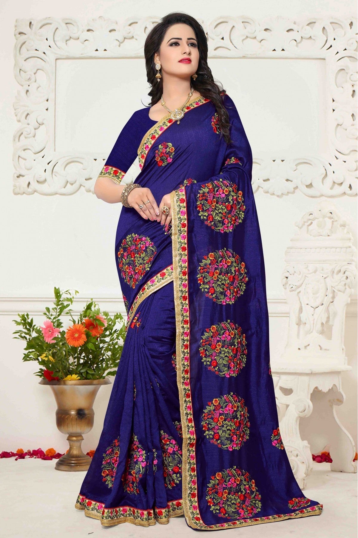 Blue Colour Silk Saree