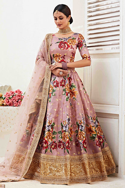 Brown Colour Banglori Satin Designer Lehenga Choli