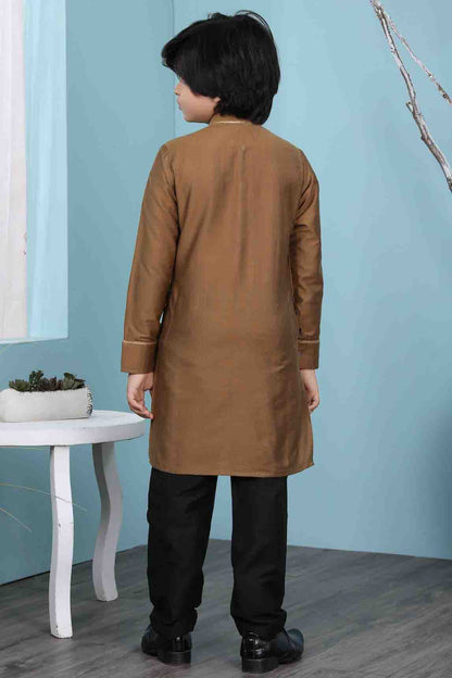 Brown Colour Cotton Silk Kurta Pajama VSBW1070084