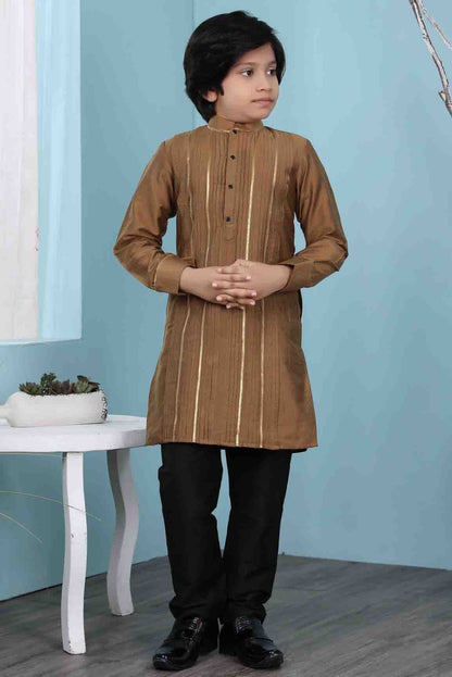 Brown Colour Cotton Silk Kurta Pajama VSBW1070084